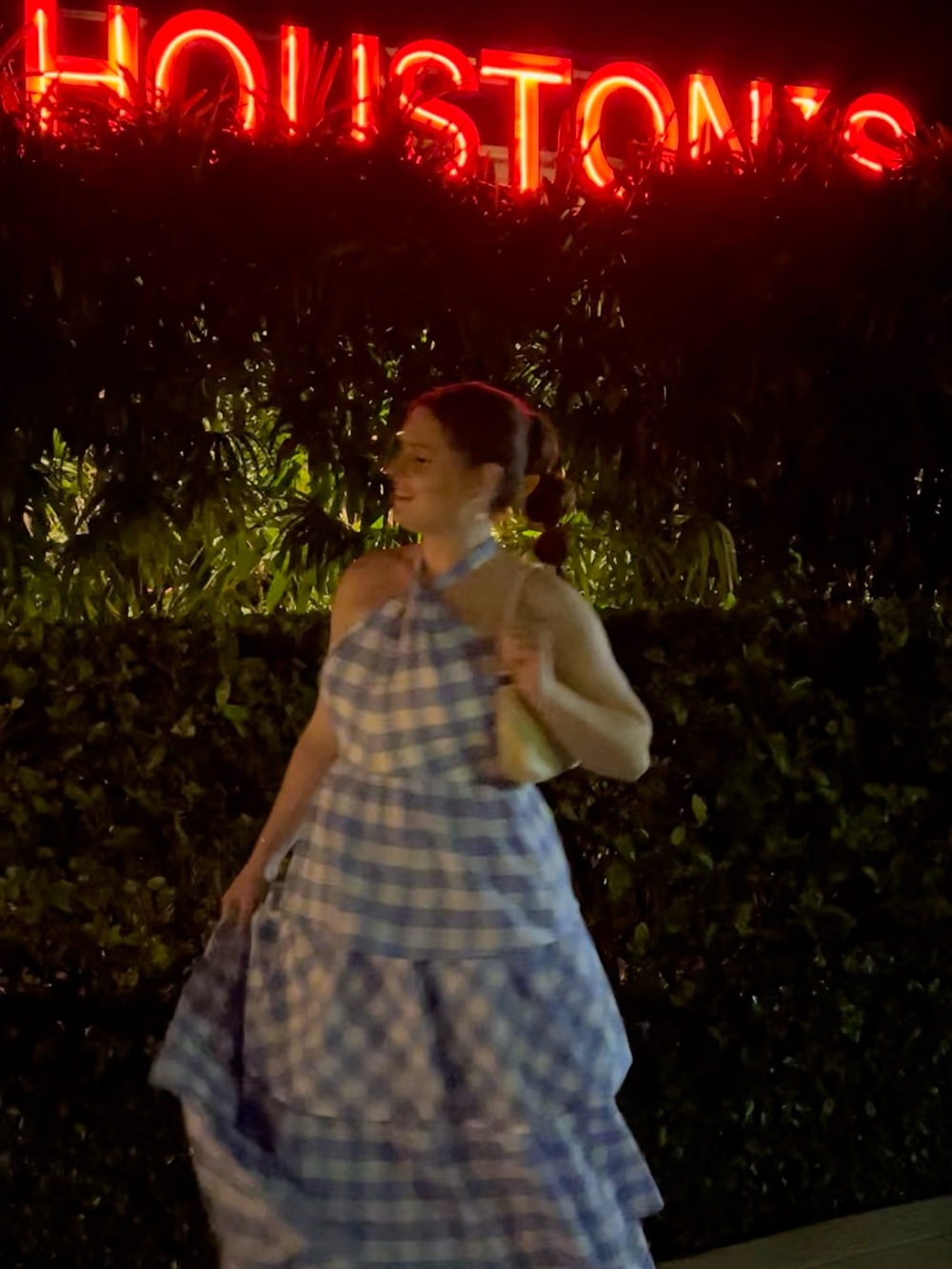Dance & Marvel Blue and White Gingham Maxi Dress